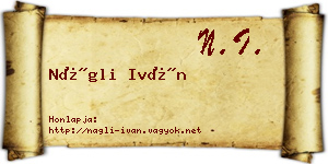 Nágli Iván névjegykártya